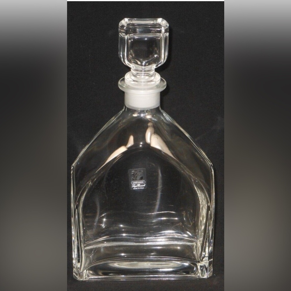 LUIGI BORMIOLI Light & Music Elegant Clear Glass Crystal Decanter NEW